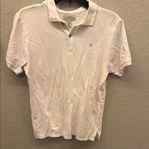 Calvin Klein White Polo Shirt Classic Cotton